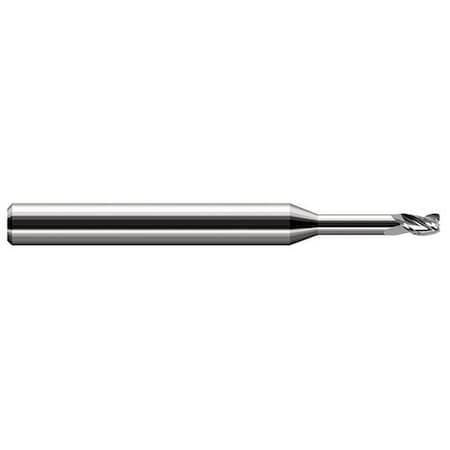 Harvey Tool 1/16 Cutter dia. x 0.0100 in. Radius x 3/32 x 5/16 Reach Carbide Corner Radius End Mill, 4 Flutes 730262
